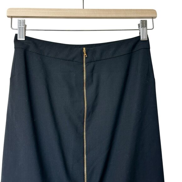 Balenciaga VTG sheath Wool black skirt feminine flounce hem sz 36 * Flaw - Picture 8 of 16